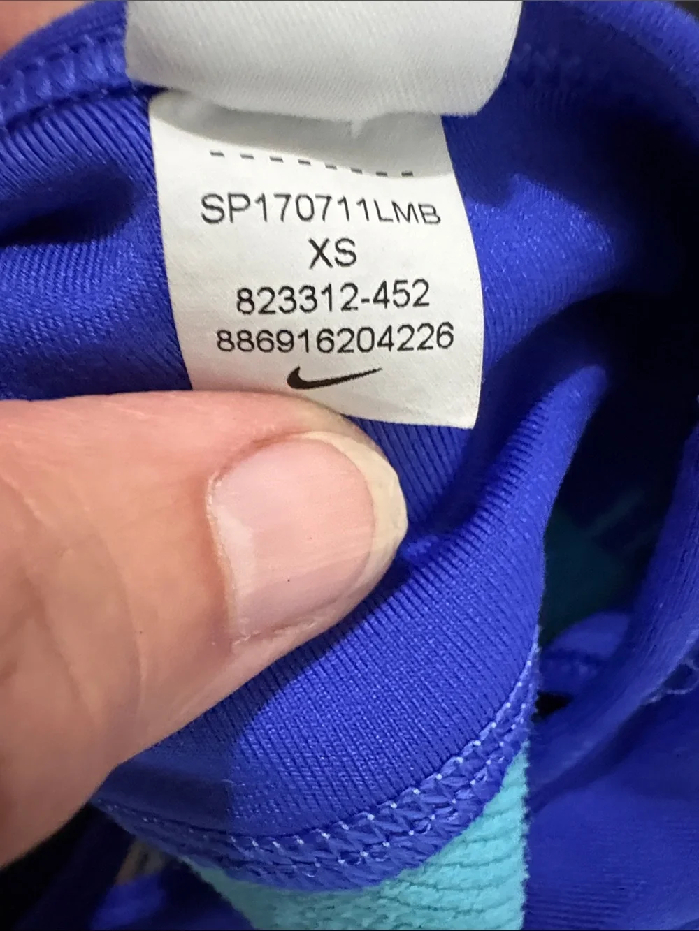 Nike Women's Royal Blue Sports Bra with Aqua Band